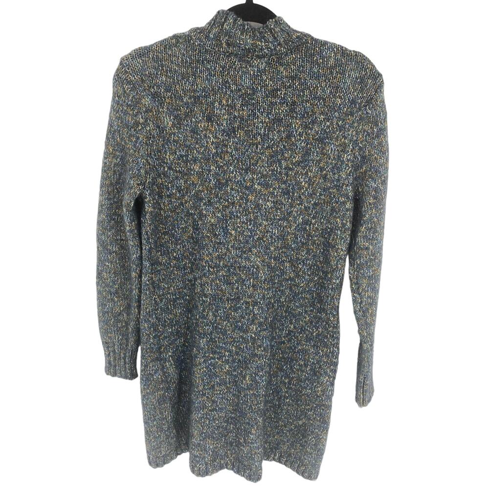 Caribean Joe Womens S Gray round neck buttoned long sleeve Long Sweater - Picture 2 of 4